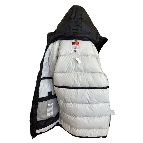 Parajumpers Coat Jacket Womens Size Large L Black Polar Puffer Long Hooded Eira